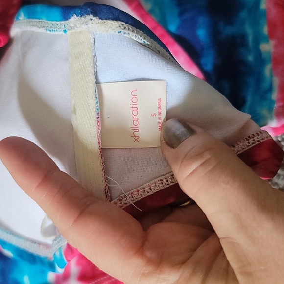 STUNNING vintage tied dyed USA RED WHITE BLUE STRAPLESS bikini - Picture 4 of 5